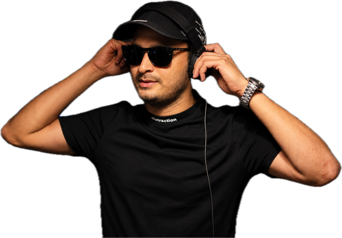 DJ NY with headphones on